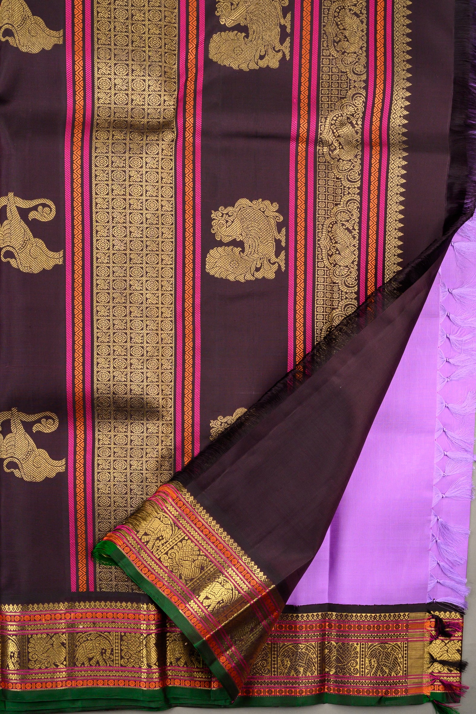 December Poo (Lavender) Korvai Kanjivaram