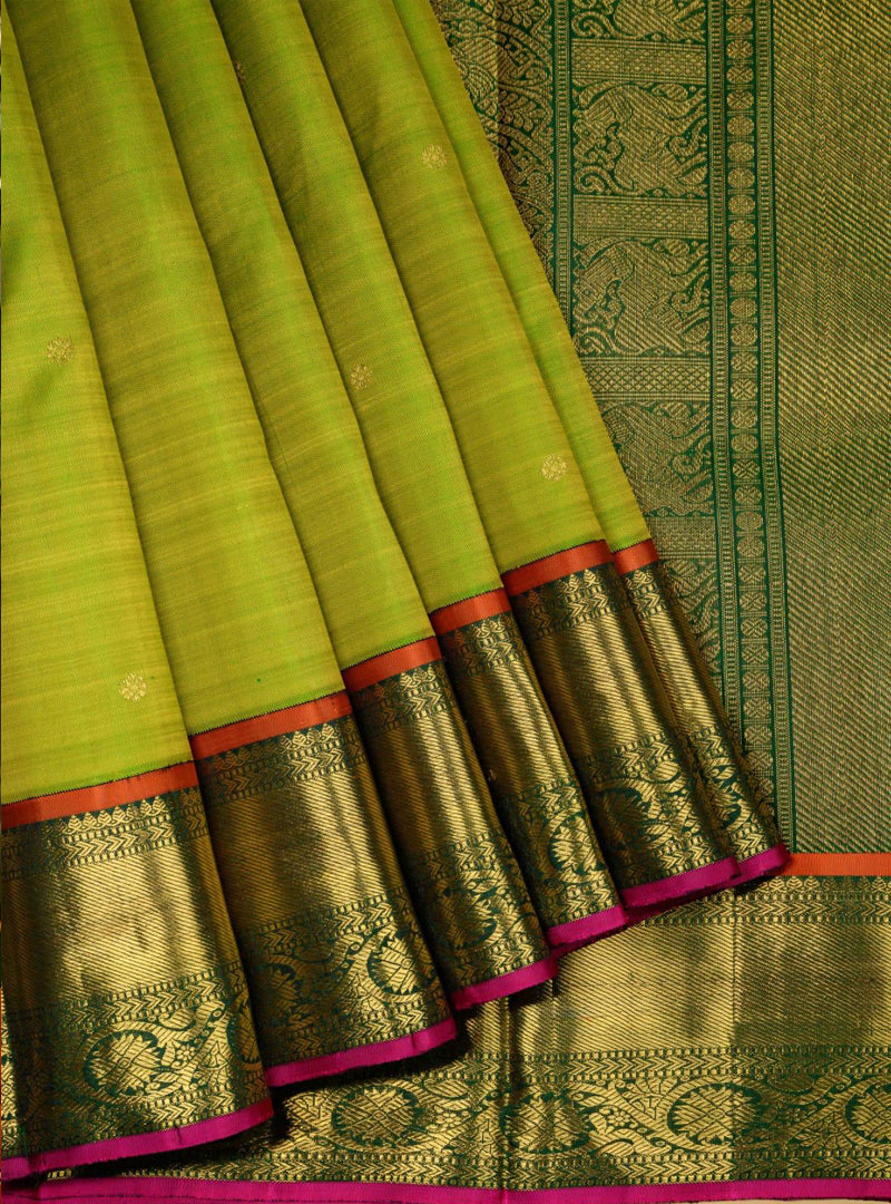 Leaf Green Korvai Kanjivaram