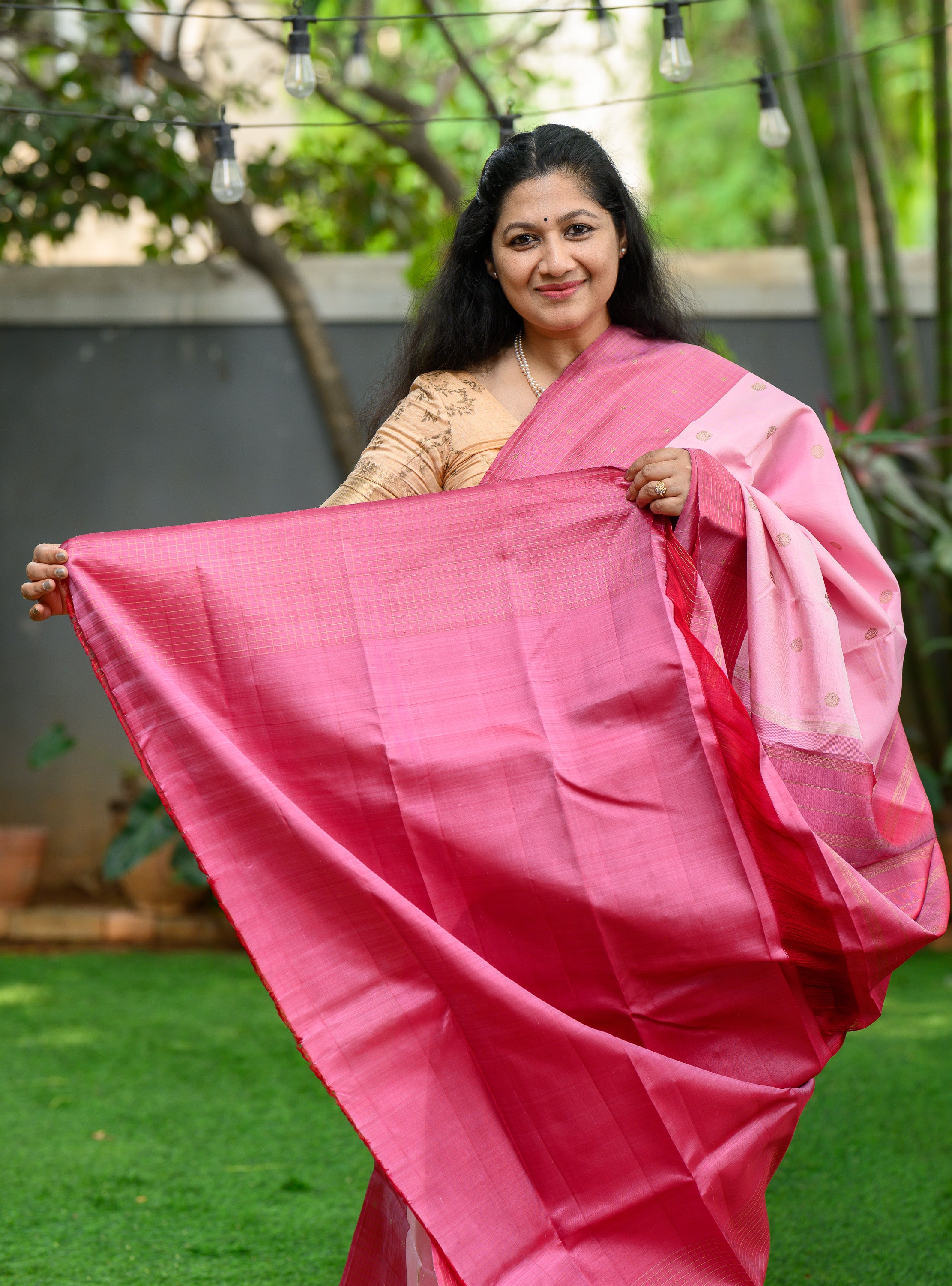 Pastel Pink Zari Kattam Kanjivaram