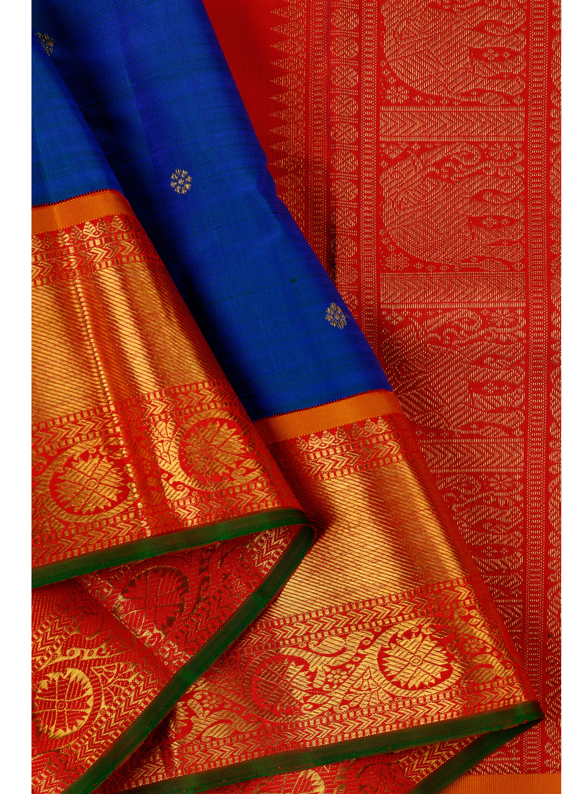 Royal Blue Korvai with arrakku pallu and arakku border