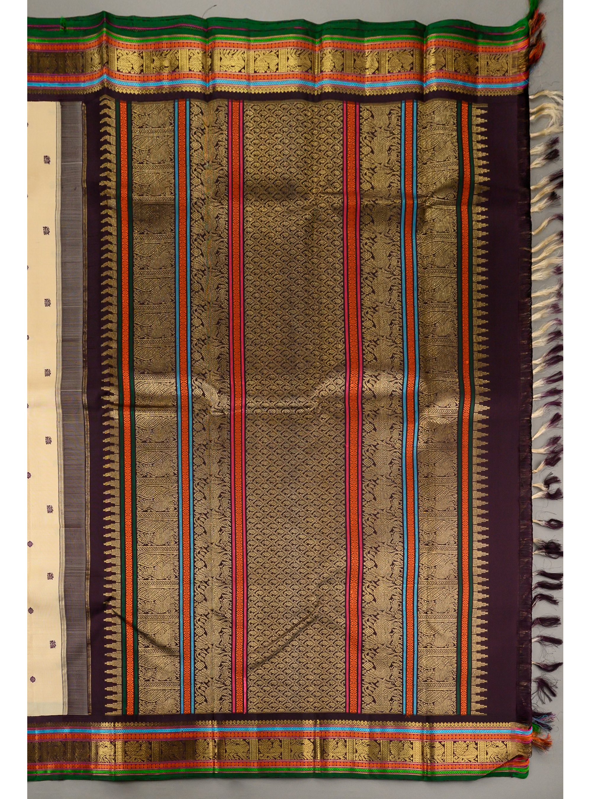 Tussar Cream Korvai Kanjivaram