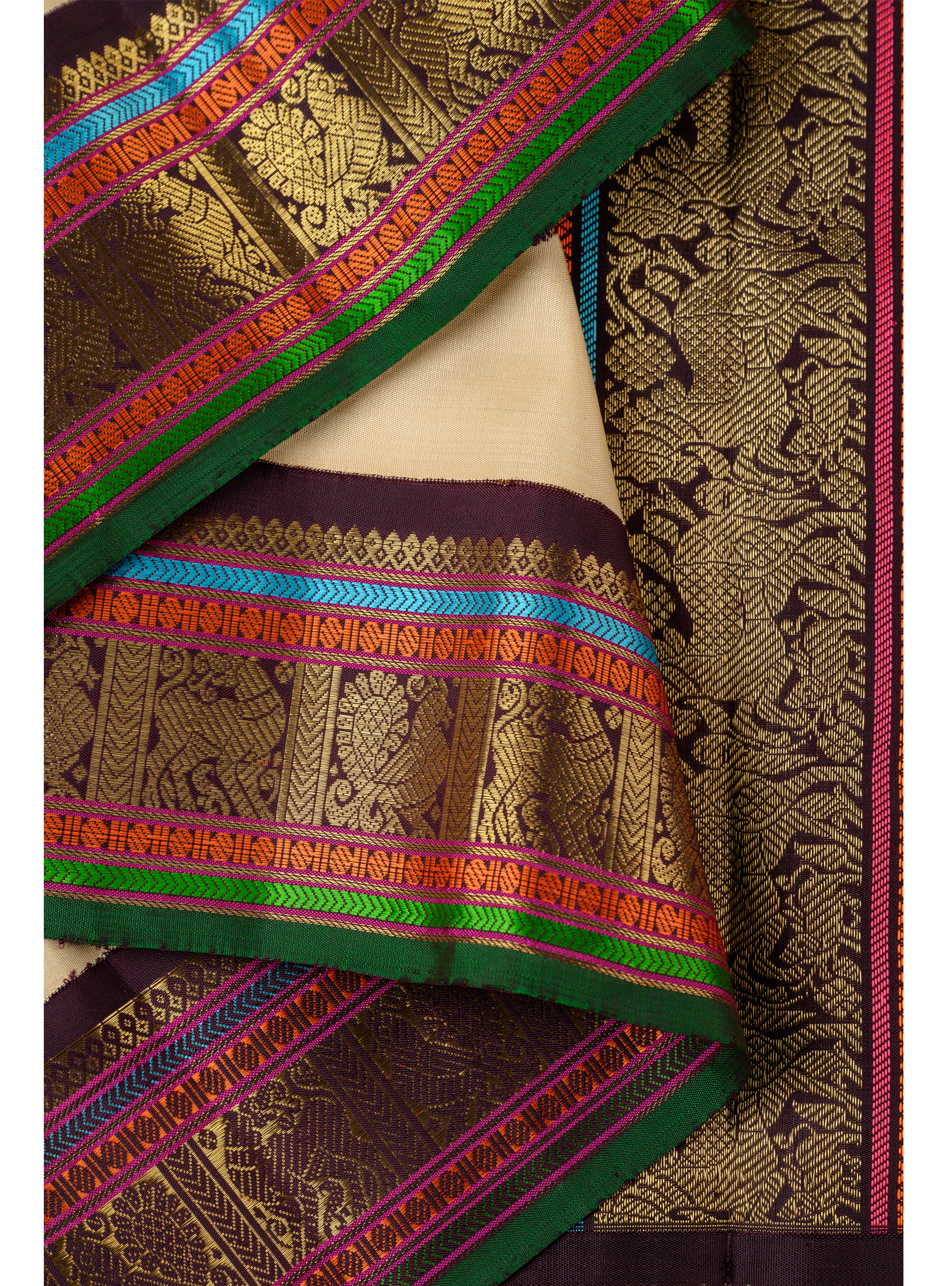 Tussar Cream Korvai Kanjivaram