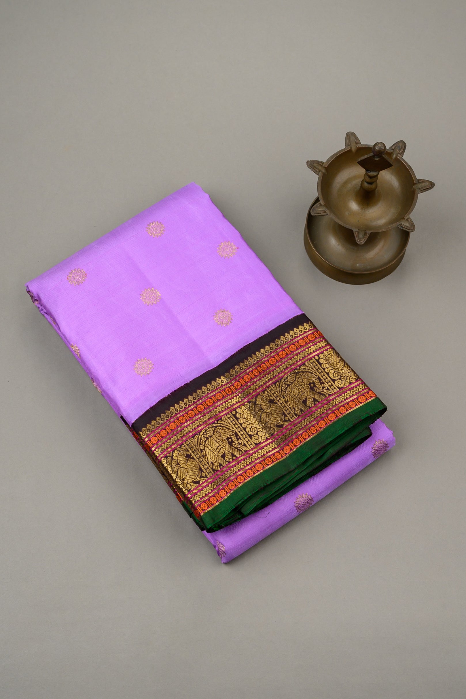 December Poo (Lavender) Korvai Kanjivaram