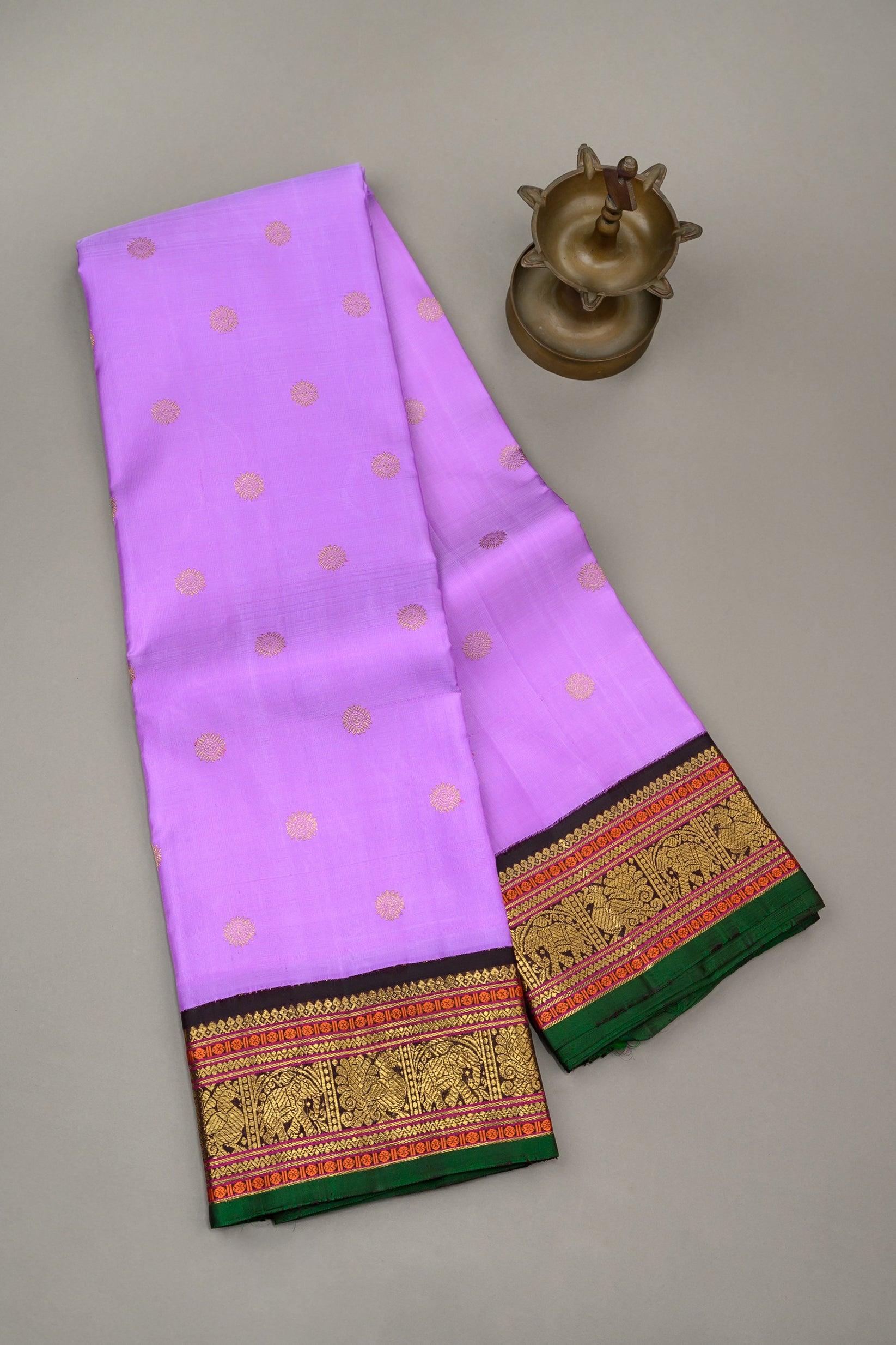 December Poo (Lavender) Korvai Kanjivaram