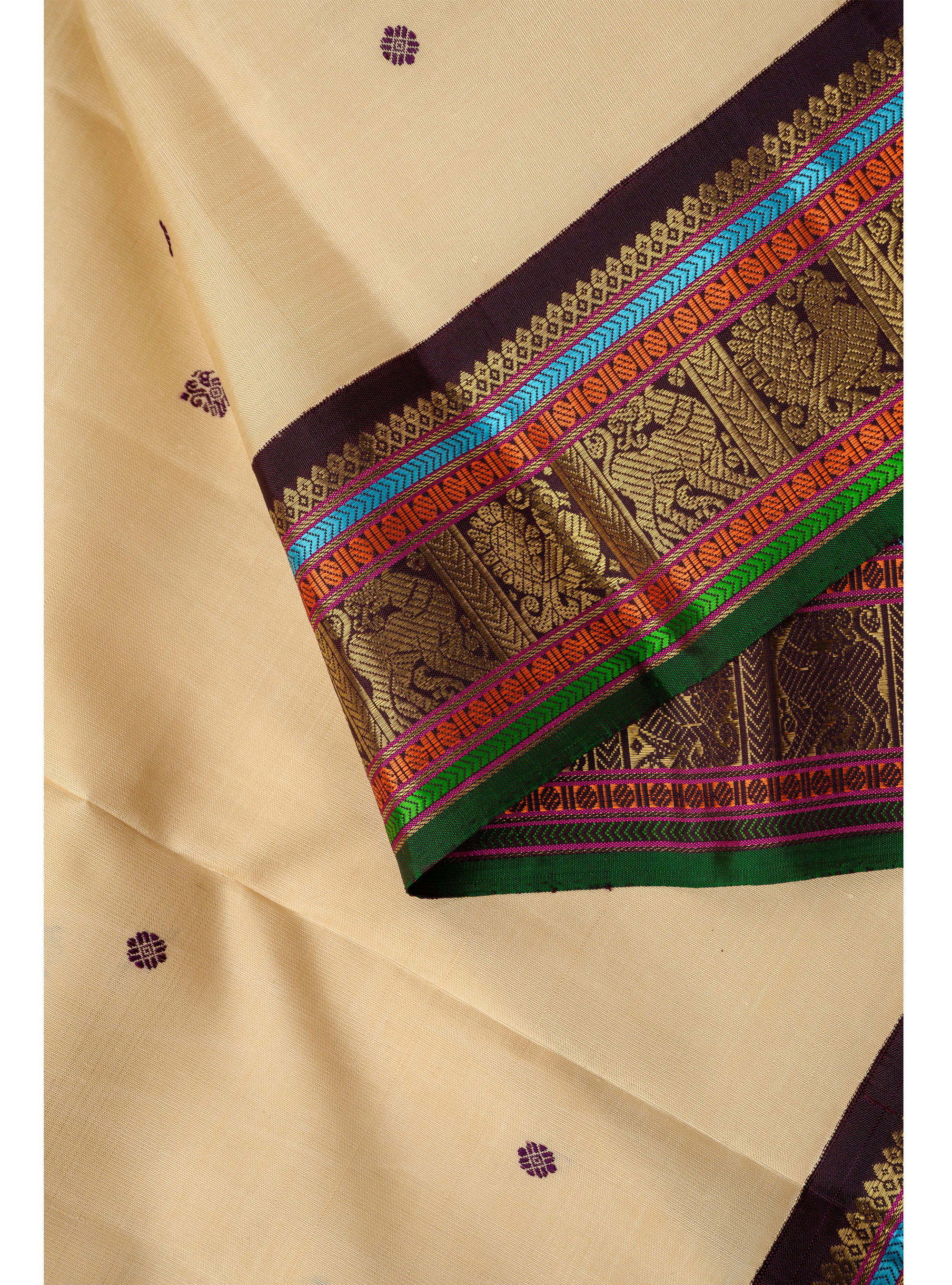 Tussar Cream Korvai Kanjivaram